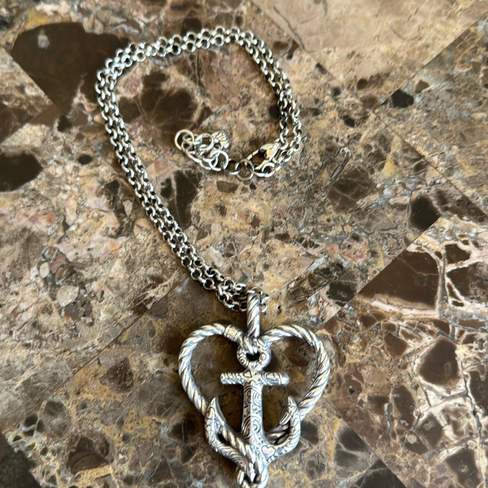 Brighton Silvertone Anchor necklace